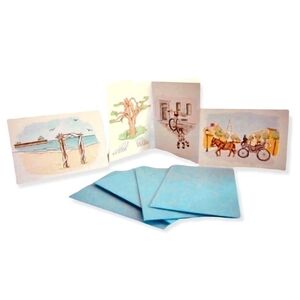 New Collectible Set of 4x CHARLESTON Wedding Theme Mini Postcards with Envelops